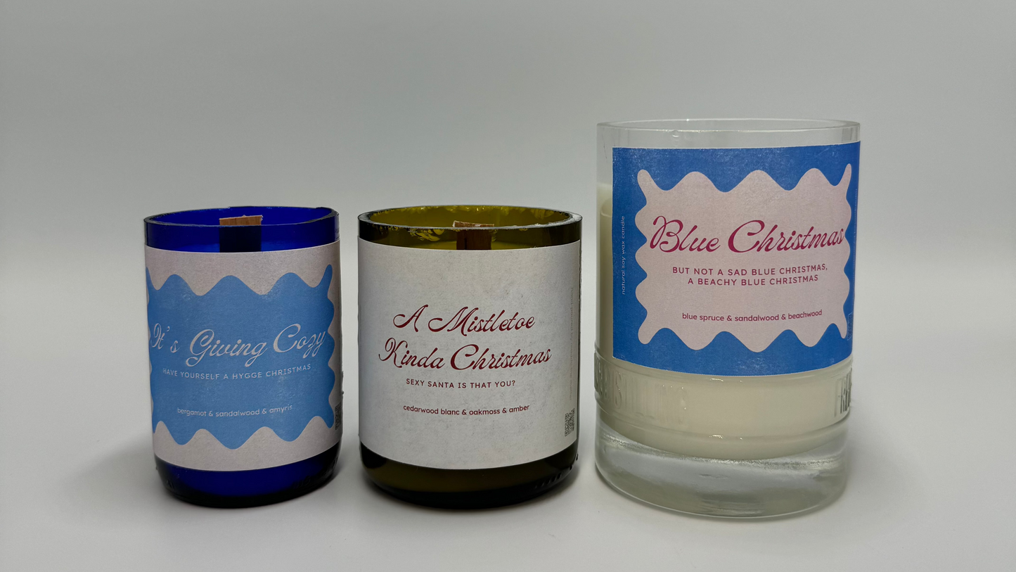 Blue Christmas - Blue Spruce & Sandalwood & Beachwood Soy Wax Candle